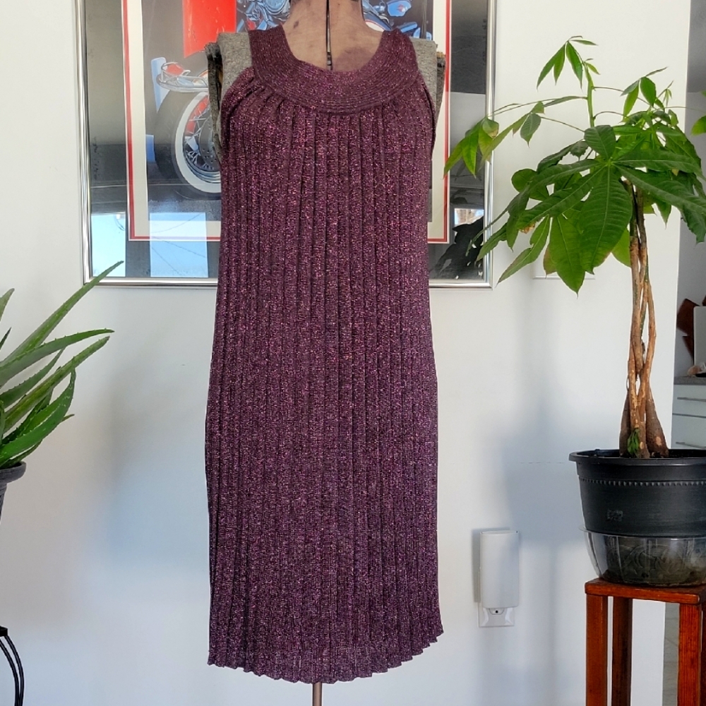 Orange Fashion Village Dress Large Purple/Pink Metallic